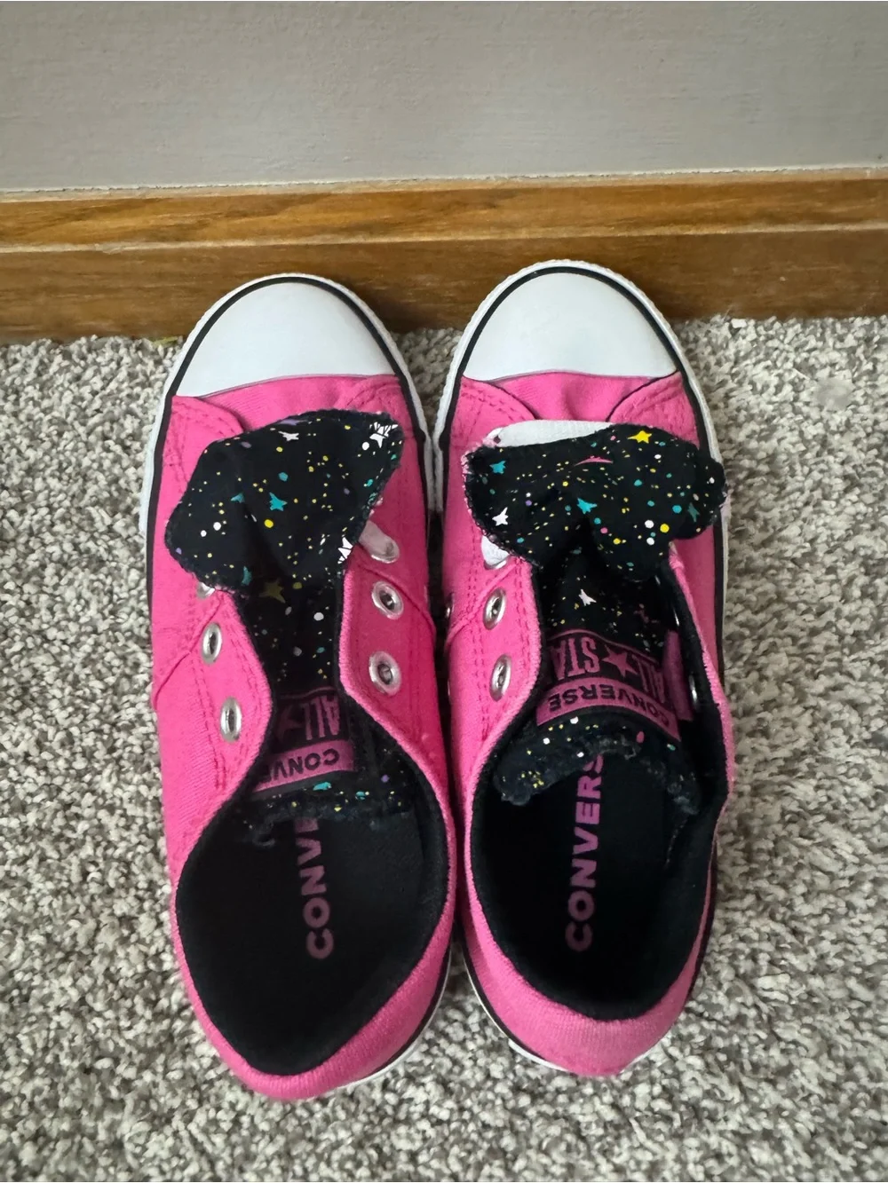 Converse Pink Low-Top Sneakers with Flip Tongue Like New Size 12
